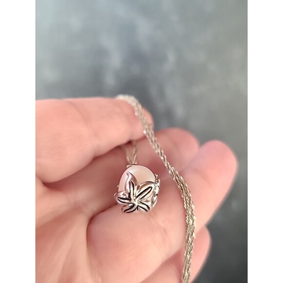 Honora 925 Sterling Silver Real Pearl Floral Pendant Necklace Vintage - Picture 5 of 11